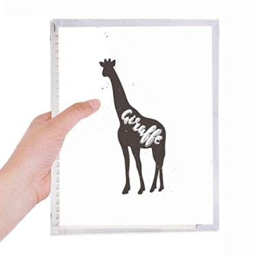 Imagem de Caderno de girafa preto e branco animal diário de folhas soltas recarregáveis
