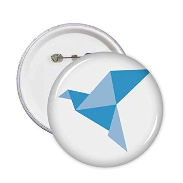 Imagem de Broche de origami azul abstrato padrão de pombo, broches, emblema, acessório, decoração, 5 peças