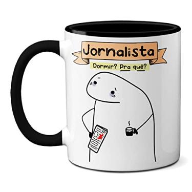 Imagem de Caneca Jornalista Anos De Estudo Dormir? Pra Que? Presente (Preta)