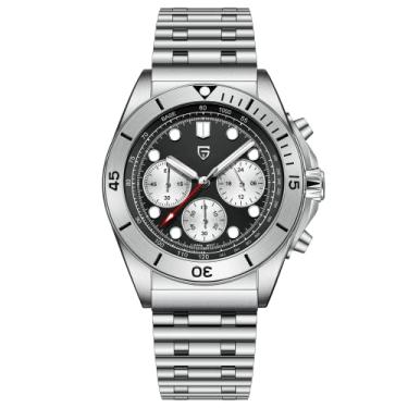 Imagem de HaiQin Pagani Design Relógio masculino profissional com cronógrafo, movimento de quartzo japonês, safira sintética, com bola de aço inoxidável, 100 m, impermeável, casual, moderno,