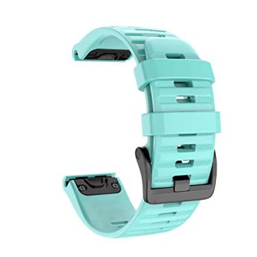 Imagem de WIKUNA 22 26mm Quickfit Smart Watch Straps para Garmin Fenix 7 7S 7X Fenix 6 6X 5S 5X Plus 935 945 3HR Pulseiras de silicone de liberação rápida (Cor: Verde menta, Tamanho: 26mm Fenix 6X 6XPro)