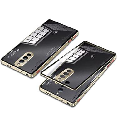 Imagem de QUIETIP Capa compatível com Red Magic 8 Pro, armação de metal + capa traseira de vidro temperado transparente com proteção de câmera à prova de choque, dourada