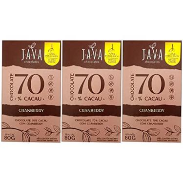 Imagem de Kit 3 Chocolate 70% Cacau Cranberry S Glúten Vegano 80g Java