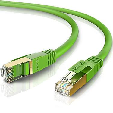 Imagem de Cabo Ethernet Cat 8, cabo de rede HiiPeak Cat8 de 40 Gbps 2000 Mhz de alta velocidade com conector banhado a ouro RJ45, compatível com Cat5e/Cat6a/Cat7, verde, Verde, 2ft