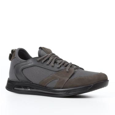 sapatênis couro democrata smart comfort casual air motion masculino