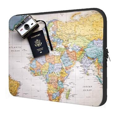 Imagem de Case Notebook Coleção Viagens - Mapa Mundi - Serve em tamanho de até 15.6