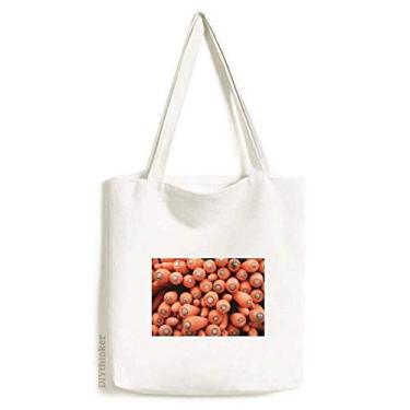 Imagem de Fresh Vagetable Cenouras Foto Fotografia Sacola de Lona Bolsa de Compras Casual Bolsa