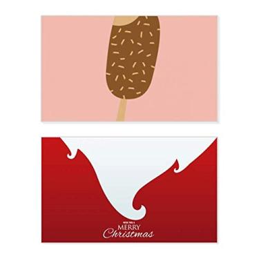 Imagem de Chocolate crocante, sorvete doce, feriado, comemorações, cartão de felicitações, mensagem de Natal