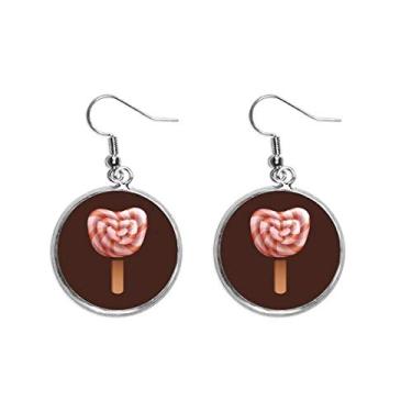 Imagem de Brinco feminino de sorvete vermelho e doce com pingente de orelha de picolé