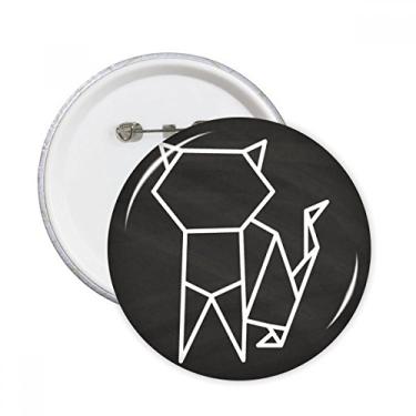 Imagem de Abstrato origami gato formato geométrico pinos redondos distintivo decoração roupas 5 peças presente