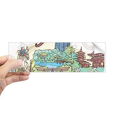 Imagem de DIYthinker Adesivo retangular Pintado à mão Cidade Japão Yard Tóquio para janela Notebook
