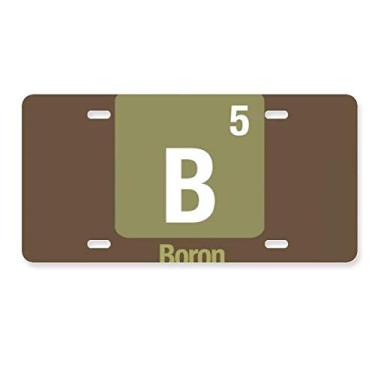 Imagem de DIYthinker B Boron Placa de licença de ciência com elemento químico para decoração em aço inoxidável
