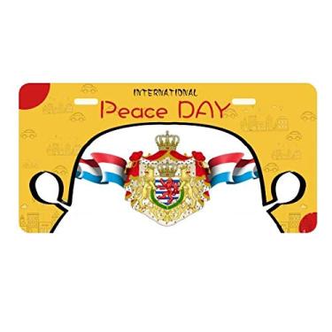 Imagem de DIYthinker Bandeira de Luxemburgo Emblema Nacional Placa de Licença Etiqueta Decoração de Carro Dia da Paz