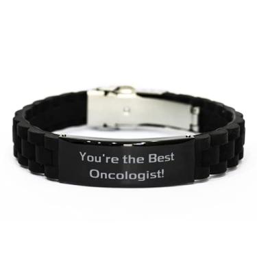 Imagem de SpreadPassion Ideia única de presente oncologista, você é o melhor oncologista! Bracelete com fecho deslizante preto oncologista da Coworkers