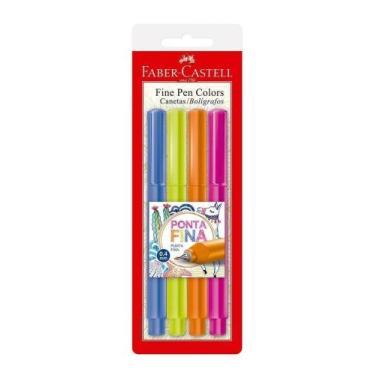 Imagem de Caneta Fine Pen Faber-Castell 4 Cores Neon - Faber Castell
