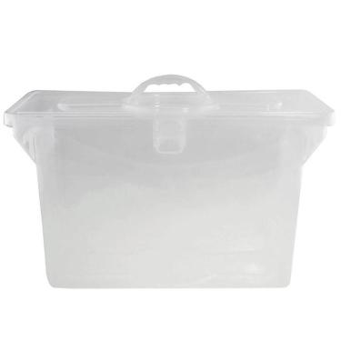 Imagem de Maleta Arquivo para Pastas Suspensas Dello Caixa Plástica Organizadora Empilhável Transparente
