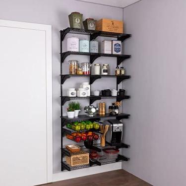 Imagem de Armário aramado kit 37 - Cozinha e despensa média Preto com Preto