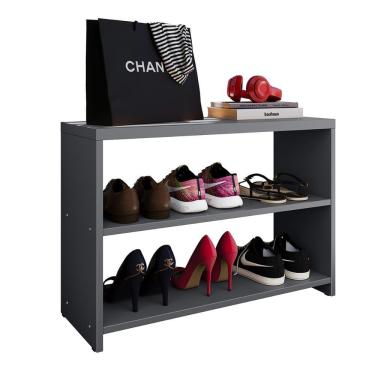 Imagem de Sapateira Compacta Quarto Hall Entrada Prateleira Organizadora Banqueta Decoração Moderna - RPM Móveis