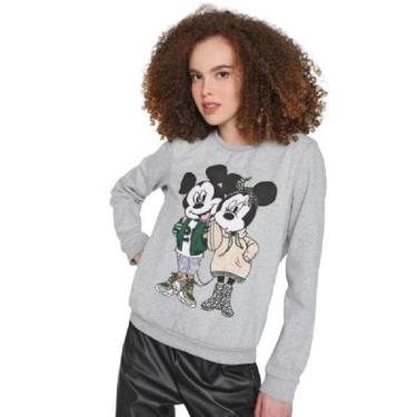 Imagem de Blusa de Moletom Flanelada Fechada Cativa Disney Mickey & Minnie -Feminino