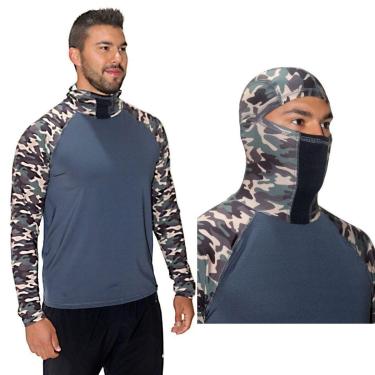 Imagem de Camisa com Proteção Uv 50 com Touca Ninja Premium Ideal Para Pesca e Esportes-Masculino