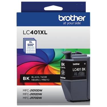Imagem de Brother Cartucho de tinta preta genuíno LC401XLBK de alto rendimento