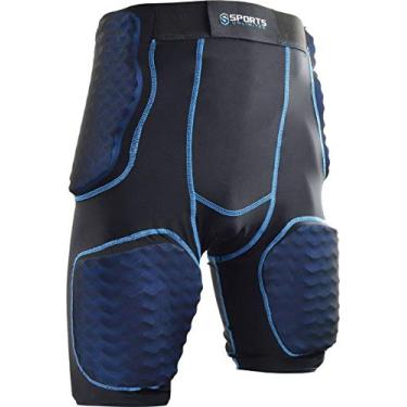 Imagem de Sports Unlimited Cinta de futebol masculina integrada com 5 almofadas 2.0 - cinta de futebol adulto para homens com almofadas - Shorts de compressão acolchoados para basquete, lacrosse, outros