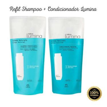 Imagem de Kit Refil Lumina Shampoo Purificante Cabelos Lisos + Condicionador Pro