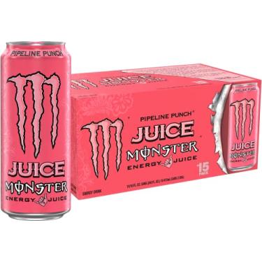 Imagem de Monster Energy Juice Pipeline Punch, Energia + Suco, Bebida Energética, 473 ml (pacote com 15)