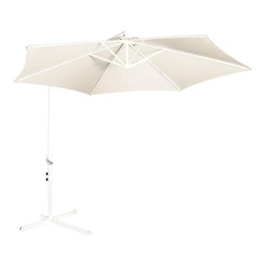 Imagem de Ombrelone Guarda Sol Malibu 3,0m para Praia Jardins com Base Manivela Bege Mor