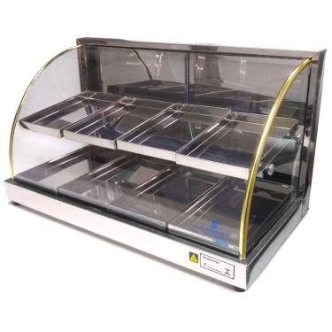 Imagem de Estufa para Salgado Dupla com 8 Bandejas Vidro Curvo - Supritecs Equipamentos
