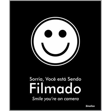 Imagem de Placa De Poliest Sorria Você Está Sendo Filmado 15x18cm Black