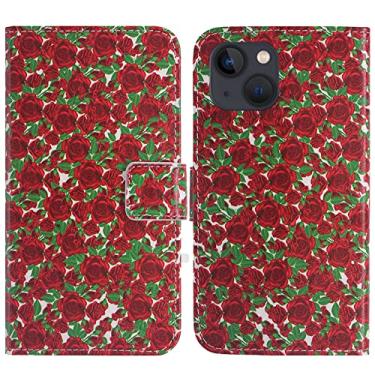 Imagem de TienJueShi Rosa Flower magnético suporte capa capa TPU silicone Case para Apple iPhone 13 Mini 5,4 polegadas proteção couro Cover Etui