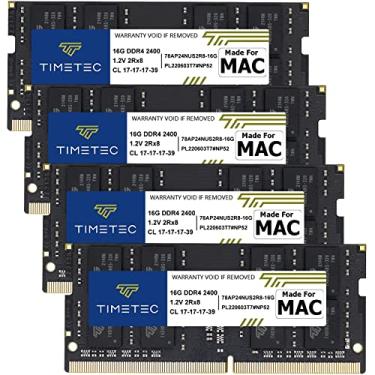 Imagem de Timetec Kit de 64 GB (4 x 16 GB) compatível com Apple 2017 iMac (27 polegadas com tela Retina 5K) DDR4 2400 MHz PC4-19200 1Rx8 CL17 1,2V sem paridade sem paridade sem buffer SODIMM Memória MAC RAM Upgrade para iMac 18,3