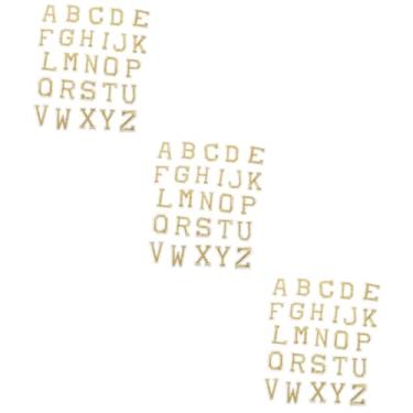 Imagem de TEHAUX 78 Peças Remendo de pano bordado decoração alfabeto de ferro em patches remendos bordados de roupas remendos bordados com letras ferro no remendo uniformes fragmento