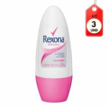 Imagem de Kit C/03 Rexona Powder Desodorante Rollon Feminino 50ml