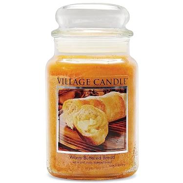 Imagem de Village Candle Pote de boticário de vidro grande para pão amanteigado quente, 600 g, marrom