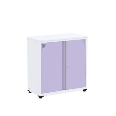 Imagem de Armário de Aço para Escritório 2 Portas Ap406sl Branco/lilás