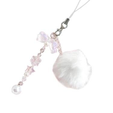 Imagem de Chaveiro Com Tema Floco Neve Artesanal Cordão Telefone Com Contas Pingente Chaveiro Da Acessório Telefone Da