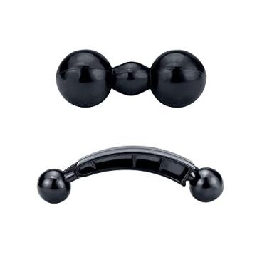 Imagem de ThtRht Pacote com 2 adaptadores duplos de extensão de conector de junta esférica de 17 mm para garmin, GPS, carro, bicicleta, motocicleta, guidão, telefone, tablet, suporte, soquete, base de braço,