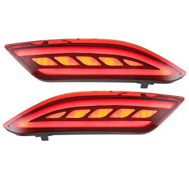 Imagem de A ABSOPRO Refletor de para-choque traseiro LED luz de seta de freio de neblina 33505T7SA01 33555T7SA01 vermelho amarelo para Honda HR-V 2015-2021 lente vermelha (conjunto de 2)