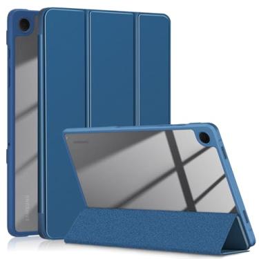 Imagem de DINGGUAGUA Capa para Samsung Galaxy Tab A9+ 27.7 cm 2023, capa à prova de choque com capa traseira transparente transparente para A9 Plus (SM-X210/X215/X216) função despertar/hibernar automática, azul
