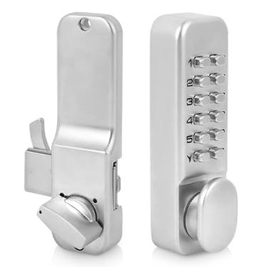 Imagem de Cadeado mecânico com combinação de fechaduras, fechadura de porta de entrada sem chave, 1 a 11 dígitos, código de teclado, fechadura de combinação de segurança para portão de casa, cozinha, escritório, varanda