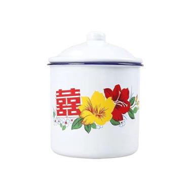 Imagem de JinRu BaoHua Caneca esmaltada estilo chinês, caneca de café, caneca de chá, caneca de água