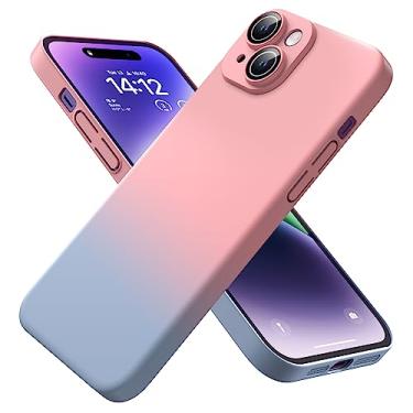 Imagem de YSLBWLE Capa para iPhone 14 Plus, nova capa fina projetada, [proteção contra quedas de grau militar de 3 metros], com protetor de lente, gradiente, rosa + azul7-IP14 Plus-03