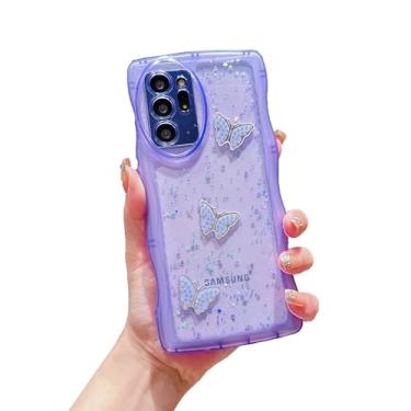 Imagem de SUYACS Capa para celular Samsung Galaxy Note 20 Ultra 5g 17.5 cm linda estrela estrela borboleta padrão transparente encaracolado moldura brilhante para mulheres macio delicado brilho à prova de