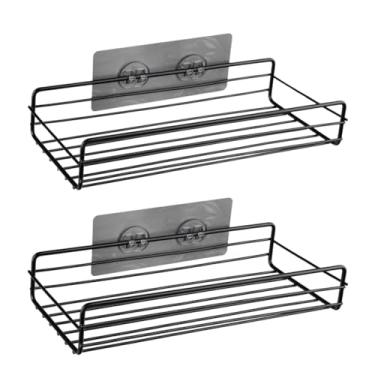 Imagem de Kit 2 Prateleiras Organizadoras Suporte Multiuso Adesivo para Parede - Ideal para Shampoo, Sabonete e Condicionador em Banheiro, Cozinha e Casa Suporta Ate 3kg - Preto