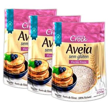 Imagem de Kit 3X: Aveia em Flocos Finos Sem Glúten Leve Croc 200g