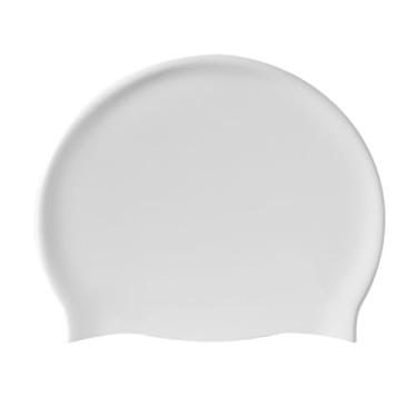 Imagem de Touca de natação unissex de silicone elastomérica de qualidade premium para adultos - confortável e durável (cinza)