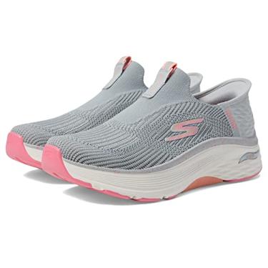 Imagem de Skechers Tênis feminino sem cadarço: Max Cushion Arch Fit Slip-on Walking Shoes, Cinza/rosa, 36