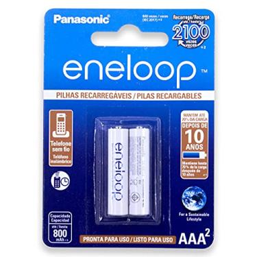 Imagem de Pilha Recarregável Palito AAA, Eneloop, BK-4MCCE/2BB, Azul, pacote de 2
